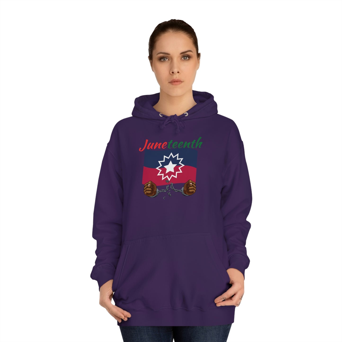 Juneteenth Breaking the Chains Unisex College Hoodie